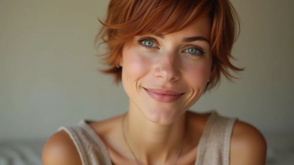 Le charme irrésistible des cheveux carré cuivré